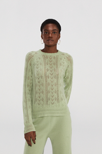 Leichter Kaschmirpullover mit Openwork -Design