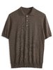 Herren Polo-T-Shirt Hellbraun Kurzarm Seidenbaumwollpullover