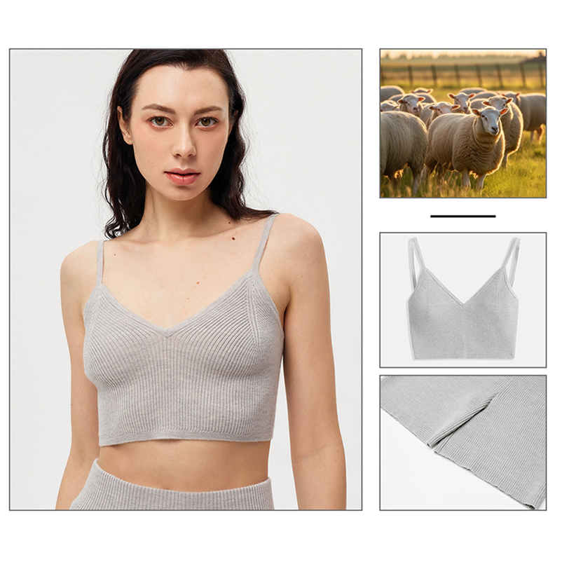 Luxuriöser 100% Cashmere Strick Sport BH für ultimativen Komfort