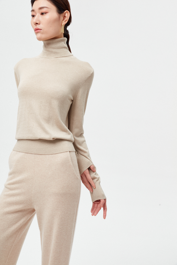 Kaschmirschildkragenpullover für Frauen mit Frauen