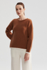 Dunkelbrauner Langarmpullover
