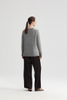 Grau gestrickte Langarm-Strickjacke