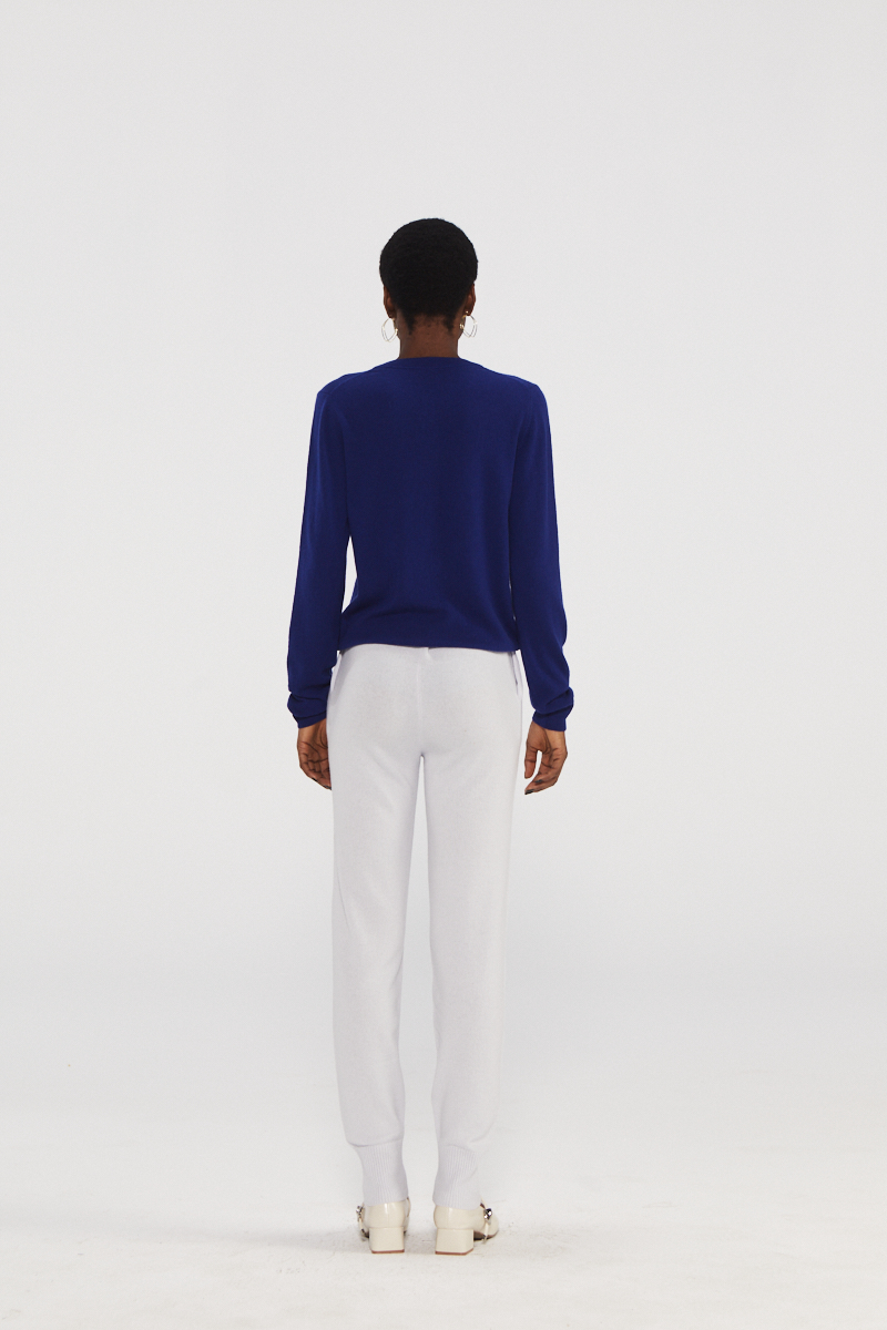 Premium Navy Cashmere Cardigan Pullover