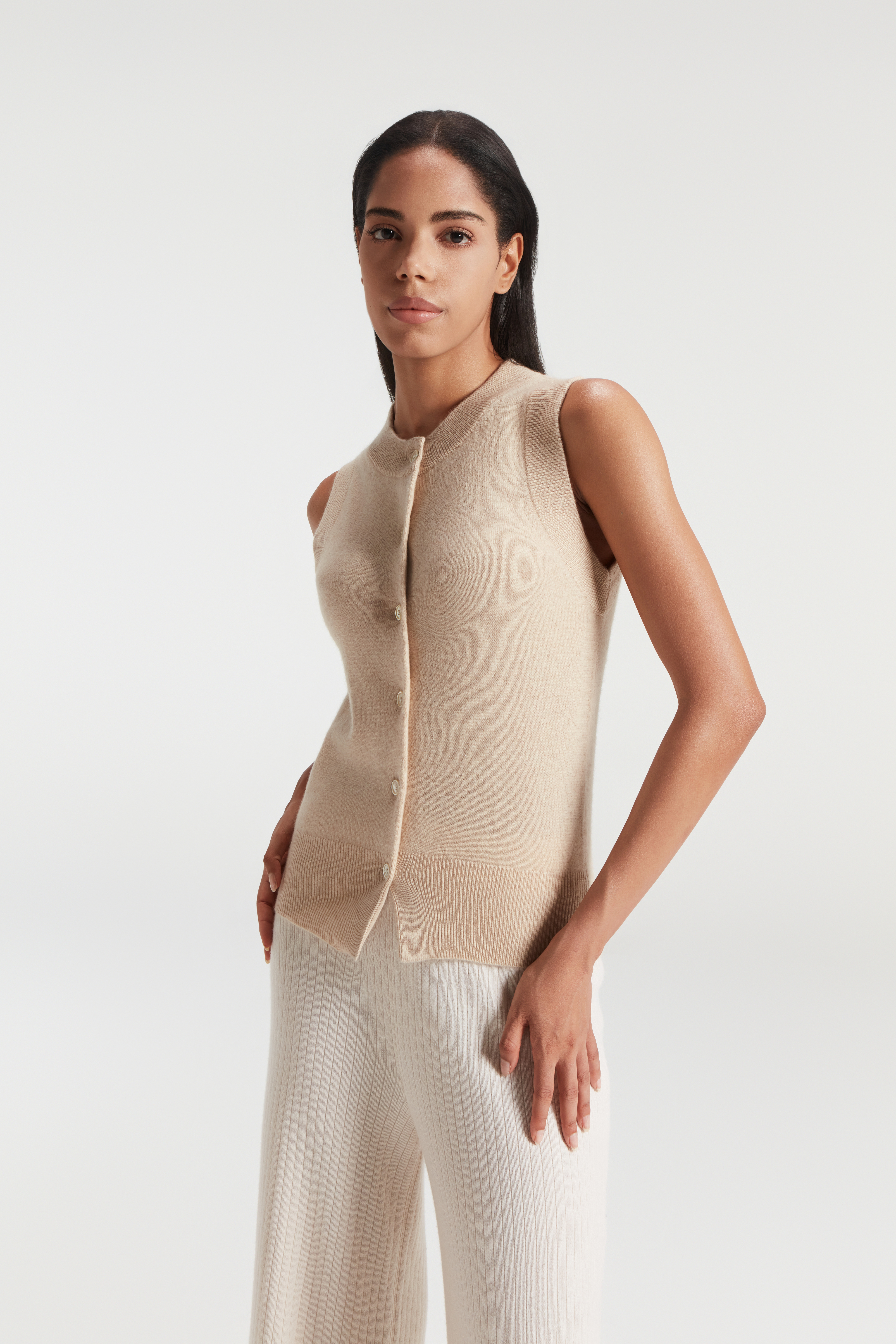 Women's Pure Cashmere Button Strickjacke 