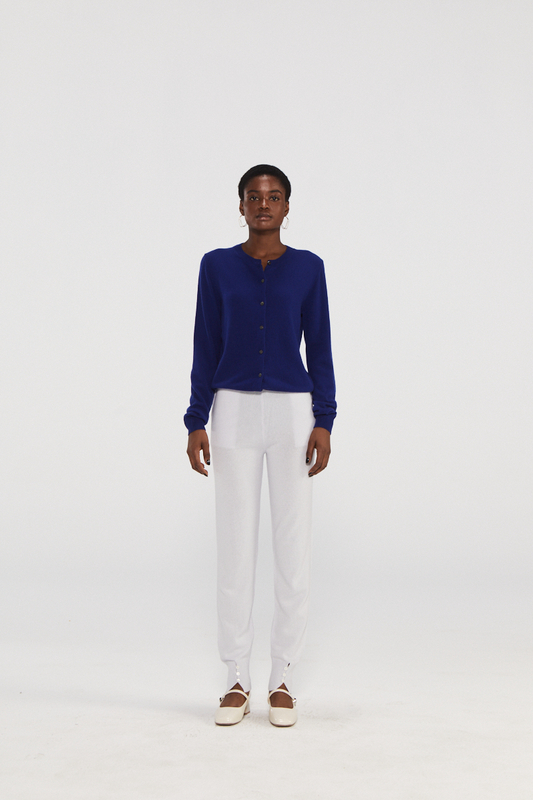 Premium Navy Cashmere Cardigan Pullover