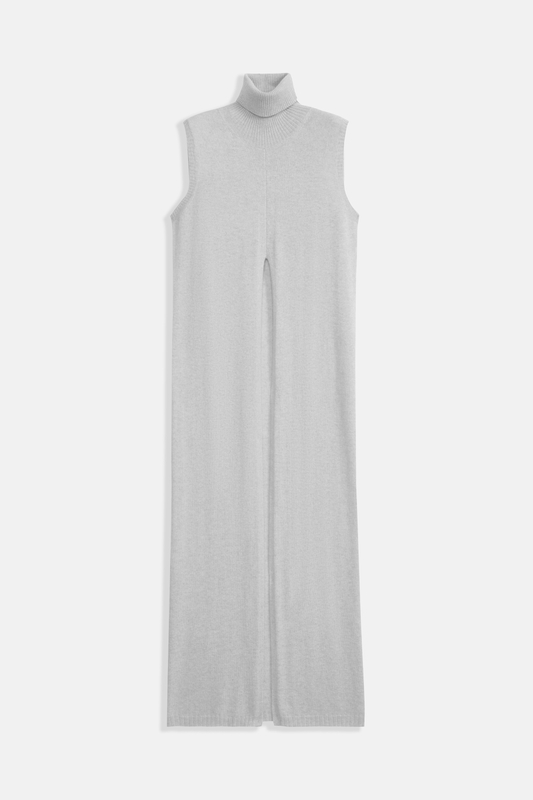 Reine Kaschmir -Kleid von Frauen mit hohem Nackengrau