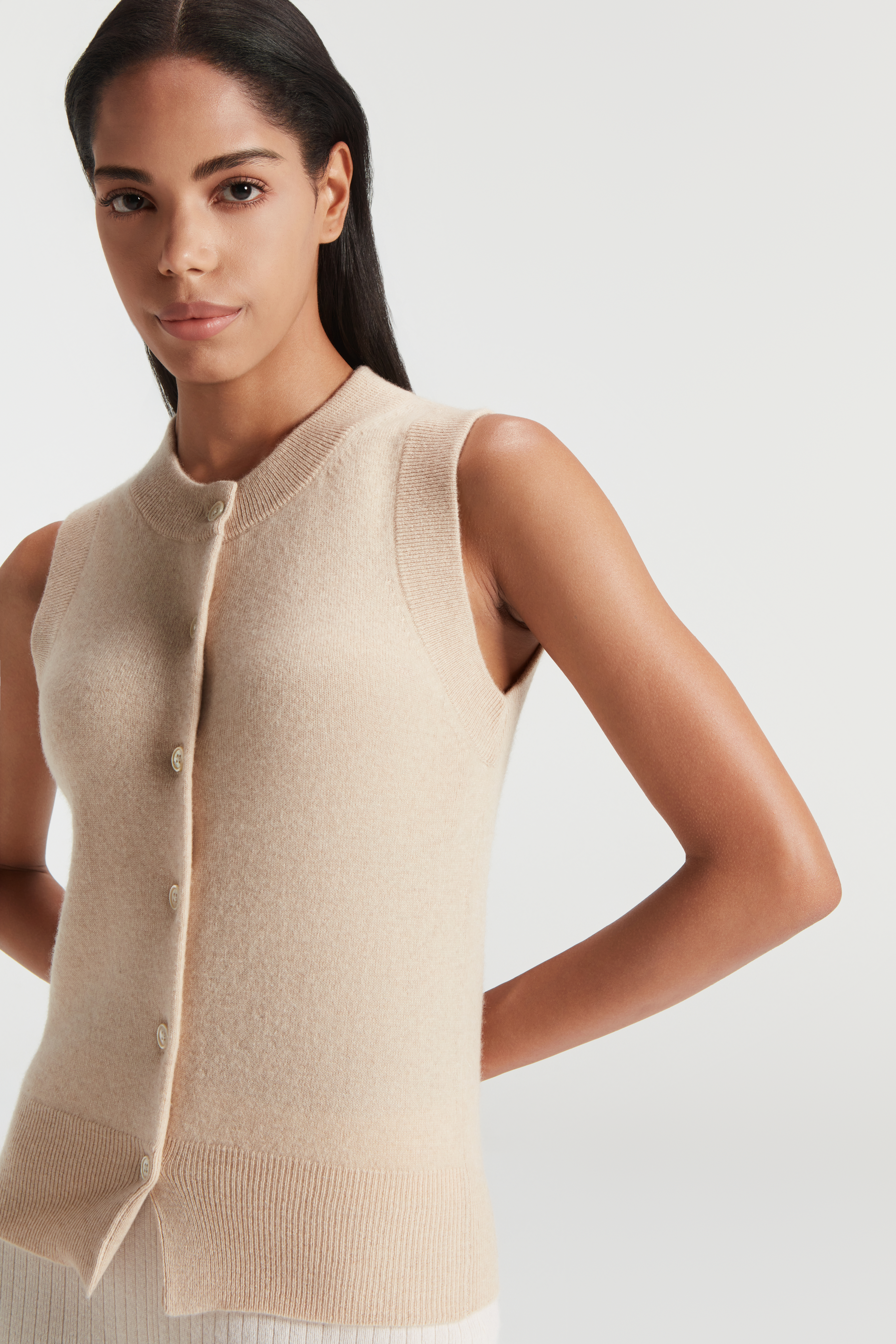Women's Pure Cashmere Button Strickjacke 