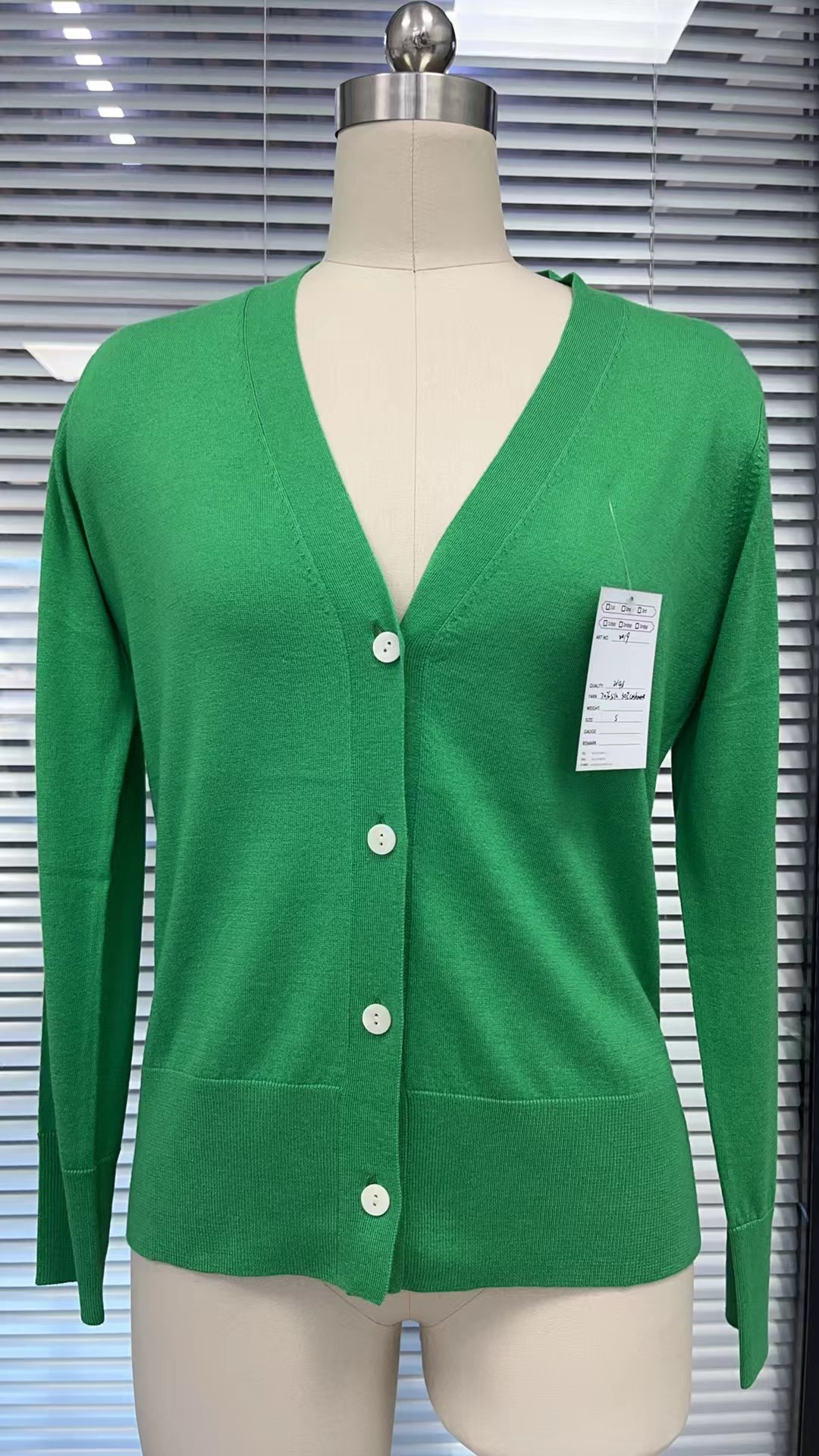 Damen V Neck Pure Cashmere Button Strickjacke 