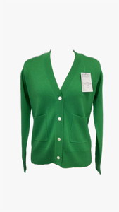 Damen V Neck Pure Cashmere Button Strickjacke 
