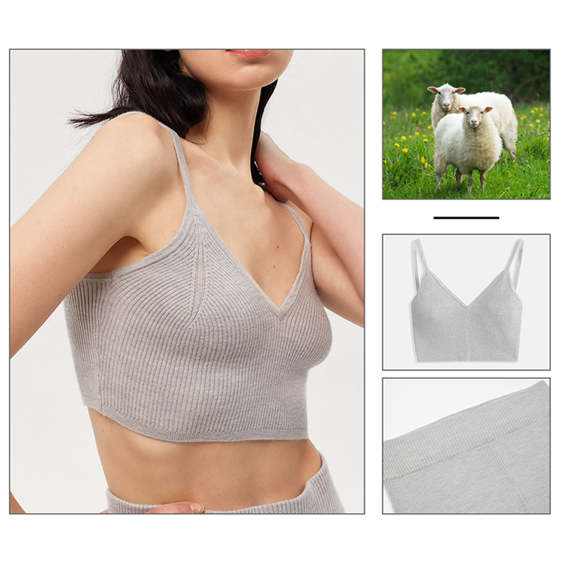 Luxuriöser 100% Cashmere Strick Sport BH für ultimativen Komfort