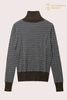 Premium-Herrenpullover in Dunkelbraun mit Streifen | Nahtloser Streifen OEM