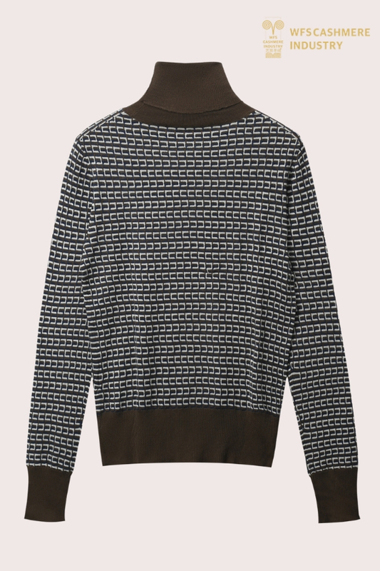 Premium-Herrenpullover in Dunkelbraun mit Streifen | Nahtloser Streifen OEM