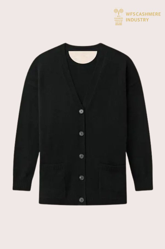 Premium-Herren-Cardigan aus reinem 12GG-Kaschmir mit Muschelknöpfen | Maßgeschneiderte Strickwaren OEM