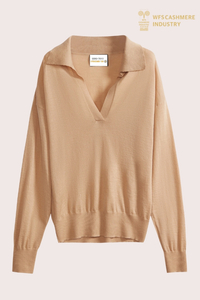 Premium-Pullover aus Kammgarnstrick mit offenem Hals | 16-Gauge OEM