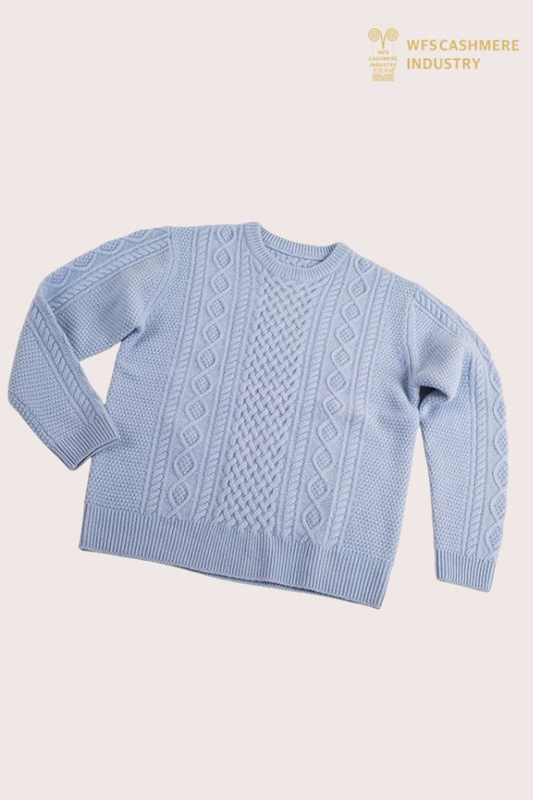 Schwerer Pullover aus reinem Kaschmir mit Zopfmuster für Herren | OEM-Hersteller von Strickwaren
