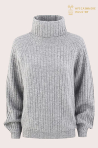 Premium-Rollkragenpullover aus 7GG-geripptem Kaschmir für Damen | Kundenspezifische OEM-Strickwarenfabrik
