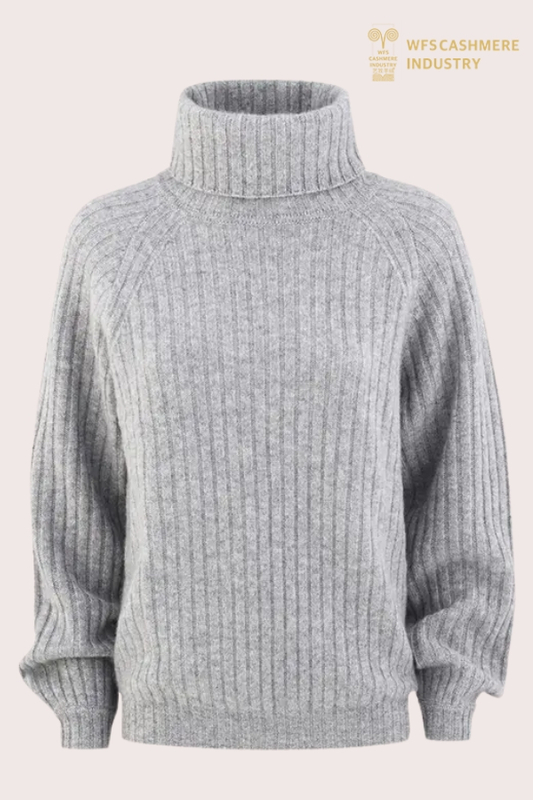 Premium-Rollkragenpullover aus 7GG-geripptem Kaschmir für Damen | Kundenspezifische OEM-Strickwarenfabrik