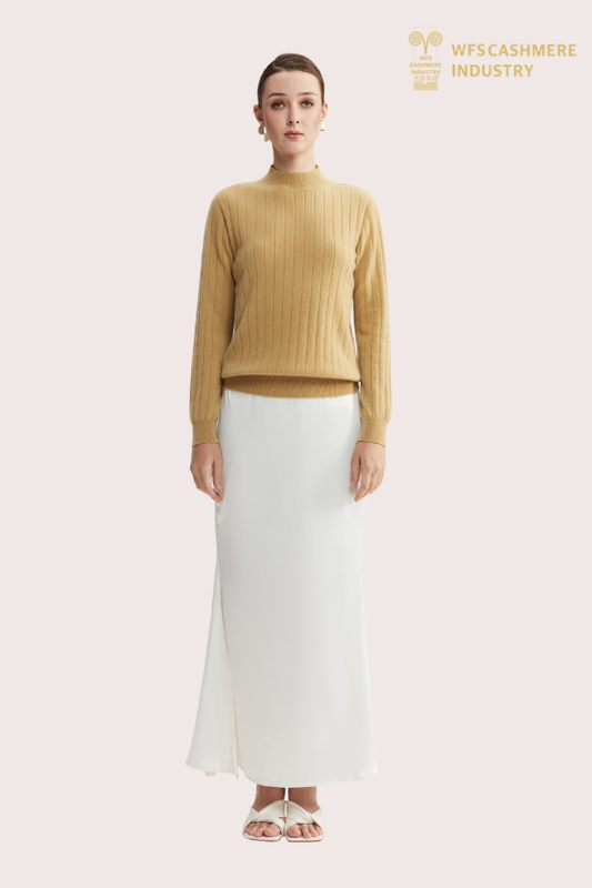 Nahtloser gerippter Kaschmirpullover | 3D-Strick-Basisschicht OEM