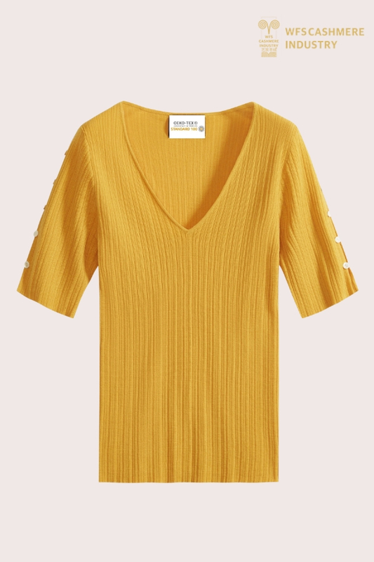 Premium-Sommerpullover aus Kaschmir mit V-Ausschnitt | Leichter Strick-OEM