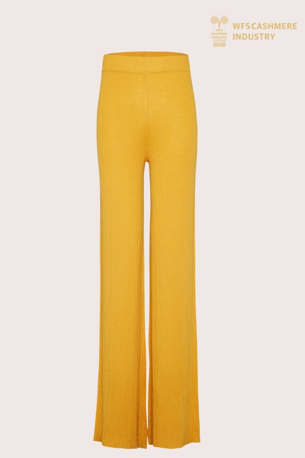 Damen-Strickhose aus reinem Kaschmir | Luxus-Hosen mit weitem Bein OEM-Hersteller