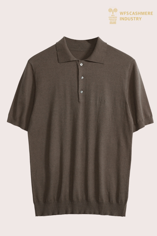 Premium Herren-Strickpolo aus 16GG-Seiden-Baumwoll-Mischgewebe | Luxus-Sommer-OEM