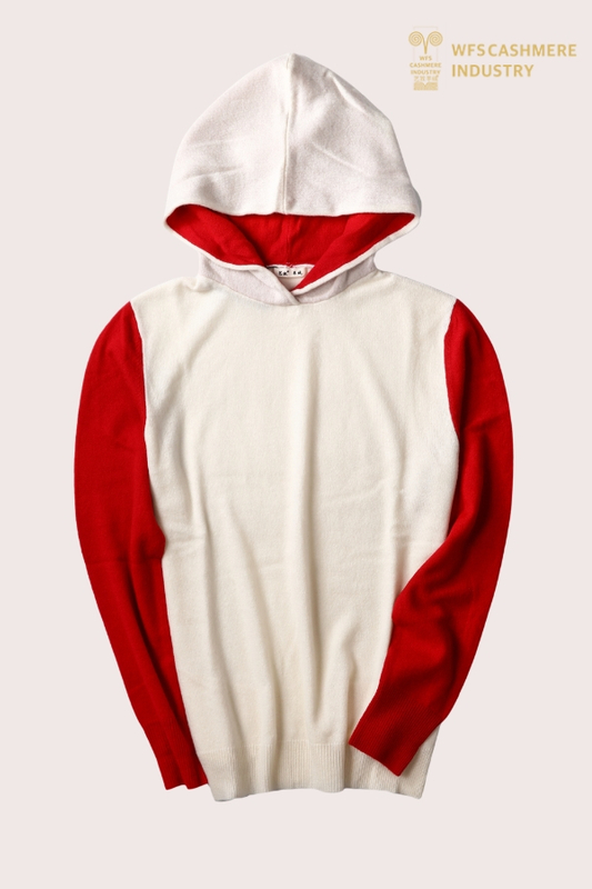 Premium-Kaschmir-Hoodie in Kontrastfarbe | Luxus-Loungewear OEM