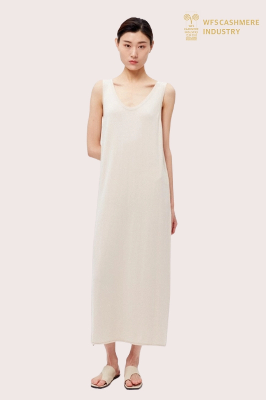 Luxuriöses, ärmelloses, langes Freizeit-Strickkleid für Damen | OEM-Hersteller von Loungewear