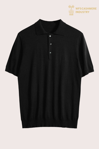 Hochwertiges 16GG-Seiden-Baumwoll-Poloshirt mit Perlmuttknöpfen | Luxus-Herrenbekleidung OEM