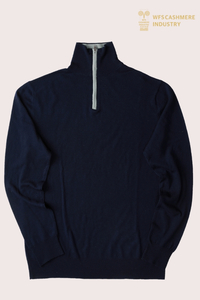 Hochwertiger 16GG Ultrafine Merino-Pullover mit Viertelreißverschluss für Herren | Luxus-Herrenbekleidung OEM