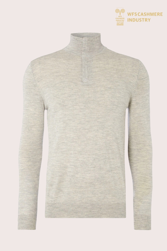 Hochwertiger Herren-Pullover aus 16 GG Ultrafein-Merinowolle mit Stehkragen | Luxus-Strickwaren-OEM