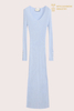 Elegantes langes Kleid aus Kaschmir mit V-Ausschnitt für Damen | Luxus-Strickwaren-OEM-Hersteller