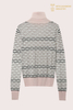 Maßgeschneiderter rosa gestreifter Rollkragenpullover | Kaschmir-Strickwaren OEM