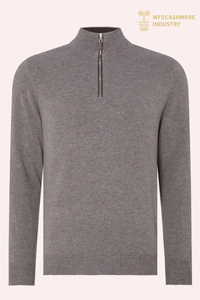Premium-Pullover aus Woll-Kaschmir-Mischung mit 1/4-Reißverschluss für Herren | Hersteller kundenspezifischer OEM-Strickwaren
